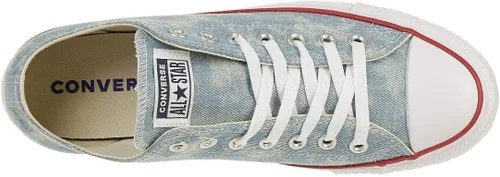 Vista 6 de Converse Chuck Taylor All Star OX - Tenis unisex de mezclilla y blanco, talla 8.5 de hombre10.5 de mujer, Blanco