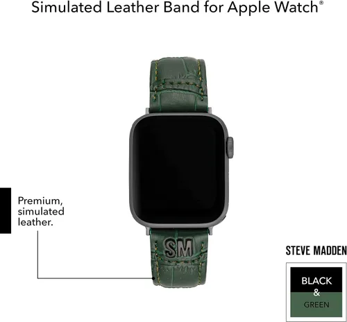 Vista 22 de Steve Madden Correa de moda de grano de cocodrilo para Apple Watch