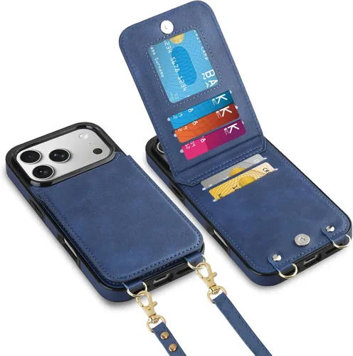 Vista 42 de Vofolen - Funda tipo cartera para iPhone 11 con tarjetero y bloqueo RFID, color negro Crossbody Adjustable Strap Purse Magnetic Clasp Heavy Duty