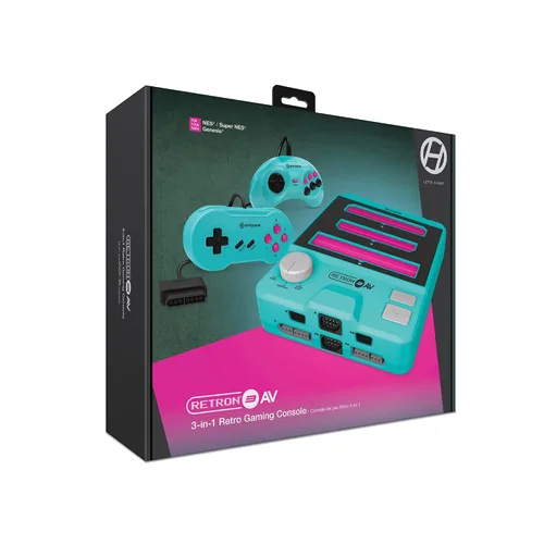 Vista 2 de Hyperkin - RetroN 3 (3-in-1) AV Gaming Console Console System with Controllers for Nintendo NESSuper NES (SNES) Super FamicomGenesis, (Hyper Beach)