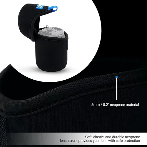 Vista 3 de JJC Funda pequeña para lente de cámara para lentes de hasta 3.1x3.1
