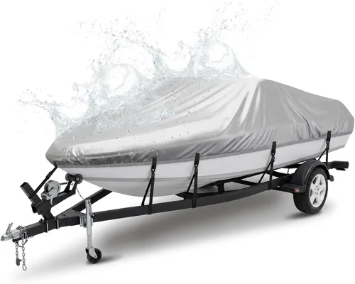 Vista 16 de Cubierta para barco 17-19 pies Fundas impermeables para barco Compatibles con bass, V-Hull y Tri-Hull, pesca y esquí, Runabout Bowrider, 17' 18' 19