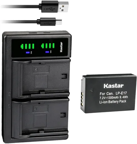 Vista 8 de Kastar LTD2 Cargador de batería USB de repuesto para Canon LP-E17 LPE17, batería 9967B02, agarre de batería BG-E18 IR, Canon EOS R8, EOS R50, EOS
