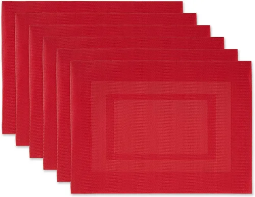 Vista 14 de DII PVC Tabletop Collection Woven Indoor / Outdoor - Juego de manteles individuales, 13x17.25, aguamarina, 6 piezas