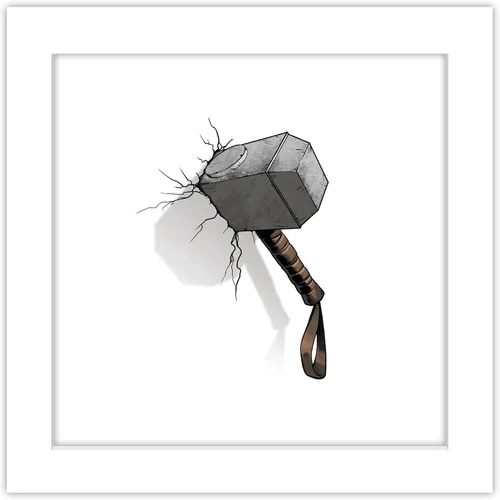 Vista 11 de Trends International Gallery Pops Marvel Comics Avengers - Póster de pared de martillo Mjolnir para pared, 12 x 12 pulgadas, versión enmarcada