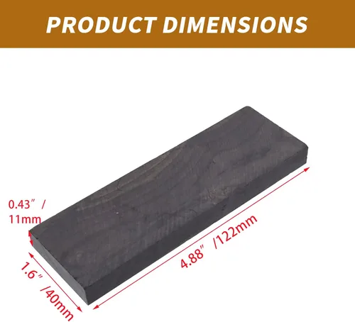 Vista 2 de Coshar 2 piezas de madera de ébano negro madera negro ébano blanco mango de madera material para bricolaje instrumentos de música herramientas