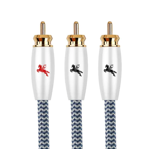 Vista 13 de Cable de audio 2RCA premium, doble macho a macho, 2.5 ft (2.4 pies), chapado en oro de 24 quilates, OFC, para tocadiscos, amplificadores, altavoces