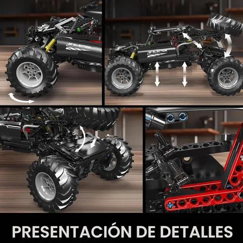 Vista 3 de Mould King 18038 Coches de Construcción RC Todo Terreno, 1016 Piezas de Bloques de Construcción Coche de Escalada Modelo con Motores, Idea de Regalo