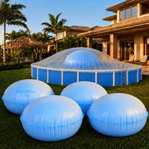 Vista 7 de Hungdao 2 almohadas de piscina para flotadores de invierno sobre el suelo