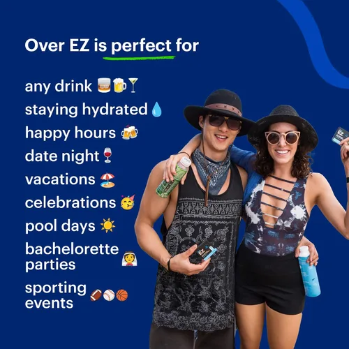Vista 4 de OVER EZ Suplemento de prebebida - [$1.30 x porción] Píldoras de recuperación y prevención de fiestas para una salida nocturna y mejores mañanas