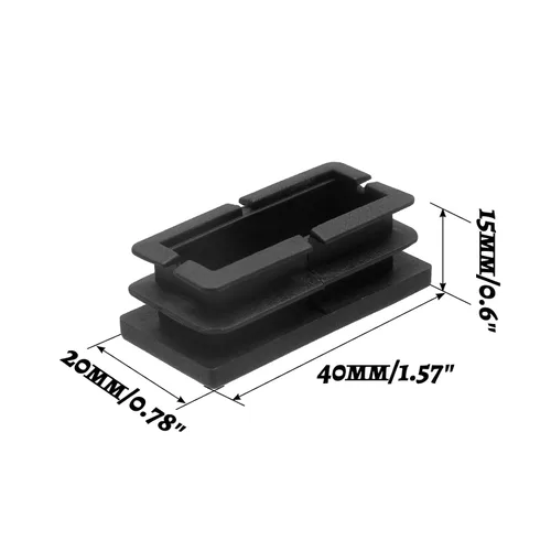 Vista 3 de Piutouyar Tapas rectangulares de tubo, inserto de enchufe de plástico, tapa de extremo negra para inserto de orificio de tubo, vallas, protección