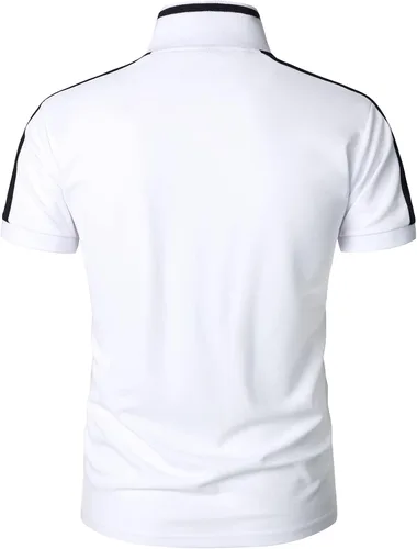 Vista 3 de HOOD CREW Polo de manga corta para hombre, estilo casual, deportivo, para golf, camiseta diseñada