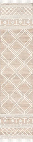 Vista 2 de SAFAVIEH Kilim Collection - Alfombra de pasillo de 2 pies 3 pulgadas x 9 pies, natural y marfil, hecha a mano con flecos bohemios, ideal para zonas