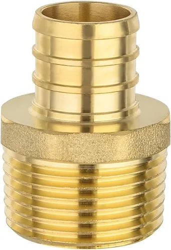 Vista 16 de 2 piezas Pex Barb Crimp accesorios de latón adaptador macho NPT de 1 pulgada x 1 pulgada ASTM F1807,Para agua potable PEX1807022(2)