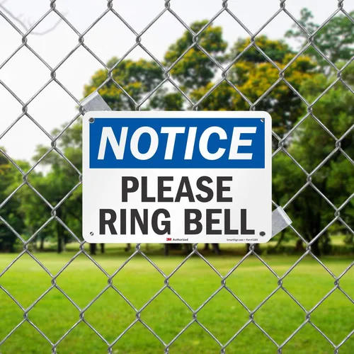 Vista 3 de Letrero "Aviso - Please Ring Bell" de SmartSign 7 x 10 pulgadas aluminio reflectante 3M
