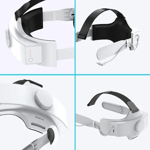 Vista 6 de Smatree Elite Strap with 5000mAh Battery Compatible for Quest 2 Extra 2-3 Hours Double Your Playing Time Rechargeable Elite Strap Compatible for