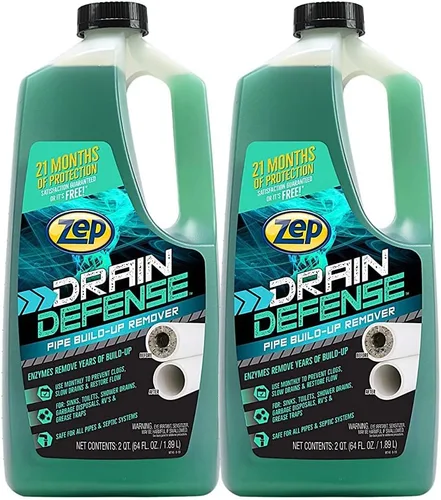 Vista 5 de Zep Drain Defense - Removedor de acumulación de tuberías - 64 onzas - ZLDC648 - Removedor de acumulación de tuberías líquidas de fuerza profesional
