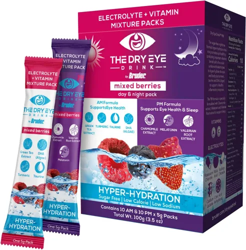Vista 27 de l Hidratación definitiva para ojos secos l Paquetes de electrolitos en polvo sin azúcar l Mezclado con vitaminas, té verde, cúrcuma, taurina y DHA l