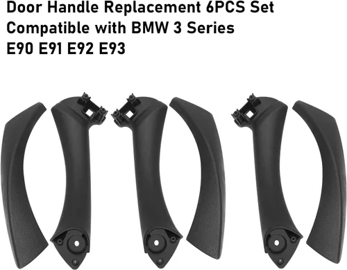 Vista 6 de Jaronx Compatible con BMW Serie 3 Manija de puerta E90/E91/E92/E93 2004-2011, juego de 6 piezas de repuesto de manija de puerta interior izquierda