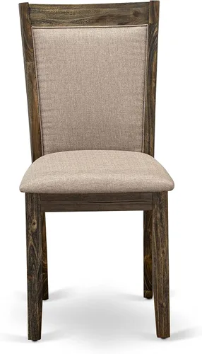 Vista 8 de East West Furniture F2MZ5-716 - Juego de mesa de cocina de 5 piezas para 4 personas, incluye una mesa de comedor redonda con pedestal y 4 sillas