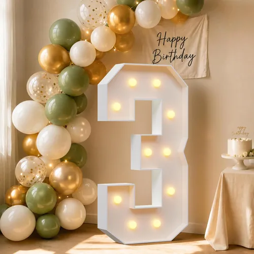 Vista 14 de imprsv Número de marquesina de 4 pies, números de mosaico para globos, marco de globos de mosaico, globo número 0 para decoración de cumpleaños 30
