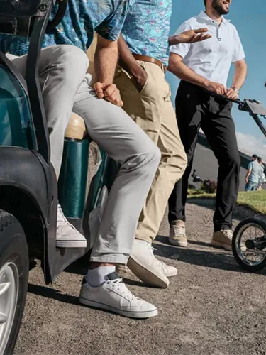 Vista 6 de Comdecevis Pantalones de golf para hombre, elásticos, para trabajo, pantalones chinos, pantalones deportivos casuales con bolsillos con cremallera