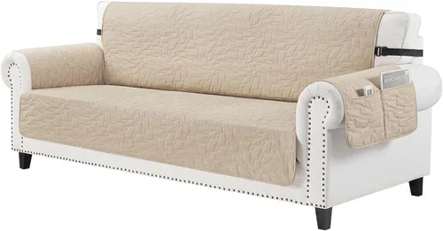 Vista 56 de CUCRAF Funda acolchada antideslizante para sofá, resistente al agua, protector de muebles para sofá de 1 cojín, apto para mascotas, funda de sofá