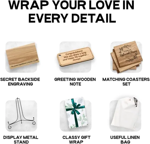 Vista 4 de Tabla de cortar personalizada, tabla de cortar grabada, tabla de cortar personalizada, regalo de boda, despedida de soltera, aniversario