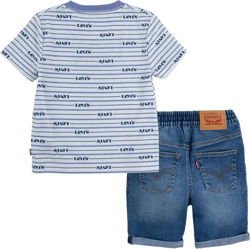 Vista 2 de Levi's Conjunto de 2 piezas con camiseta gráfica y pantalones cortos para bebés