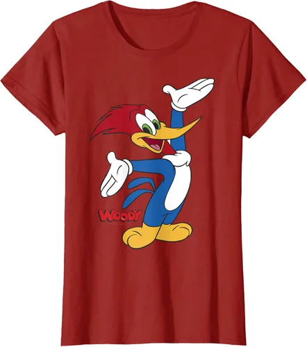 Vista 46 de Woody Woodpecker Camiseta con logotipo de cuerpo completo Negro