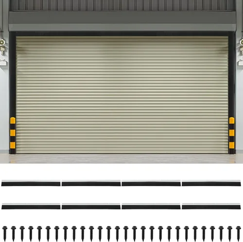 Vista 12 de DoubleFill Kit de sello de cepillo para puerta de garaje de 8 x 8 pies, sello de puerta enrollable de 2 pulgadas con riel de aluminio, cepillo