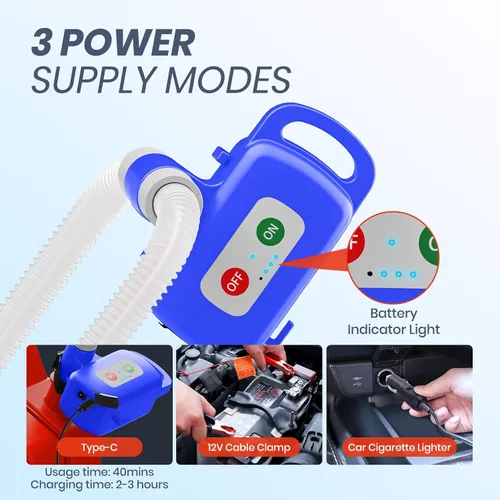 Vista 5 de Nitigo Bomba de transferencia de combustible eléctrica con sensor de parada automática, protección contra fugas, batería de litio de 72 pulgadas