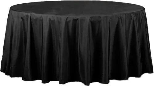 Vista 6 de 6 manteles redondos de poliéster de 132 pulgadas, color champán, manteles de tela lavable de 132 pulgadas para fiestas, bodas, recepciones, bufés