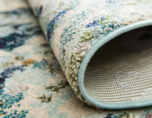 Vista 7 de Unique Loom Chromatic Collection Alfombra de Área - Champagne (2' 2" x 6' Runner, Azul Claro/Azul)