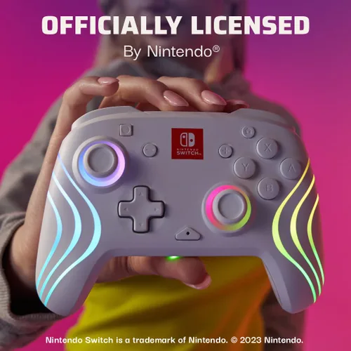 Vista 5 de PDP Afterglow Wave Wireless LED Controller for Nintendo Switch, Nintendo SwitchOLED - White