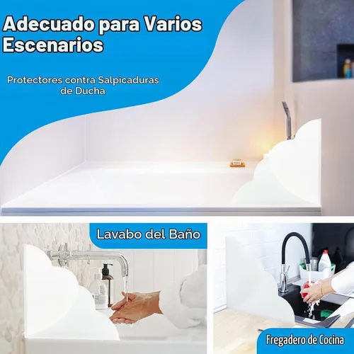 Vista 4 de Paquete de 1 protector grande de salpicaduras de ducha para ducha walk-in, actualizado 9.25 x 9.25 pulgadas protectores de salpicaduras de bañera