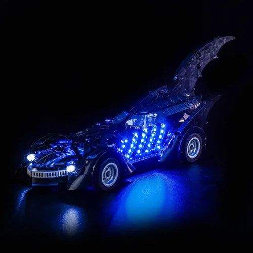Vista 2 de Iluminación LED compatible con Lego 76304 Forever Batmobile, kit de luz compatible con Lego 76304, no incluye el juego de modelos, solo luces