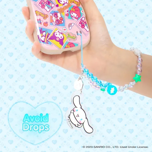 Vista 5 de iFace Cinnamoroll - Correa de cuentas + funda de primera clase para iPhone 14 Pro Max (Hello Kitty y amigos - Kawaii Arcade)