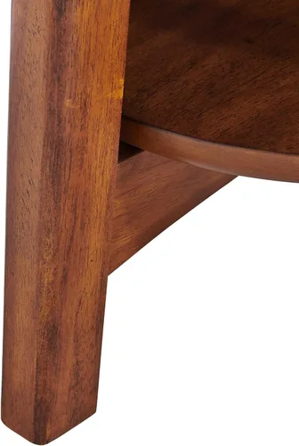 Vista 8 de Alaterre Furniture Monterey - Juego de 2 mesas auxiliares redondas con estante de almacenamiento, mesita de noche moderna de mediados de siglo