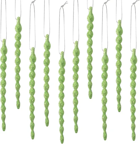 Vista 45 de 30 piezas de carámbanos de plástico trenzados para árbol de Navidad; adornos colgantes para árbol de Navidad, fiesta de Navidad, boda, fiesta