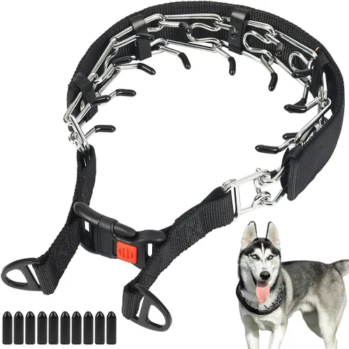 Vista 9 de Collar de punta para perro, collar de entrenamiento ajustable para perros con hebilla de liberación rápida para perros pequeños, medianos y grandes