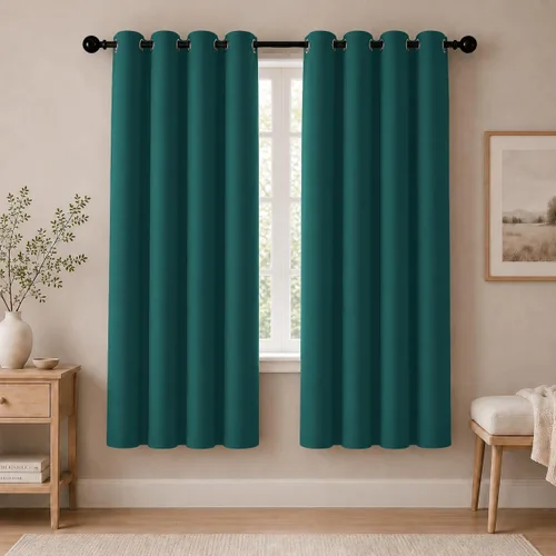 Vista 123 de Cortinas de oscurecimiento de habitación de 45 pulgadas de largo para dormitorio y sala de estar, cortinas térmicas aislantes con ojales