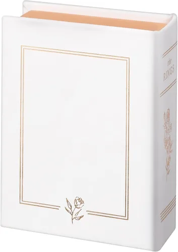Vista 3 de Lillian Rose Caja de libros para anillos de boda, tamaño único, color blanco
