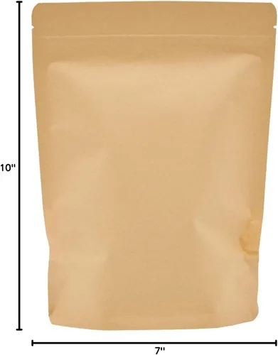Vista 10 de Bolsas de pie de papel Kraft, bolsas sellables para ventana transparente para embalaje (7 x 10 pulgadas, 120 unidades) – Bolsas de pie sellables