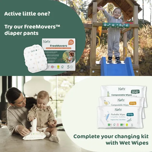 Vista 11 de Naty BioEmbrace - Pañales para bebé recién nacido, certificado seguro para la piel sensible, protección contra fugas de hasta el 100 %, suavidad