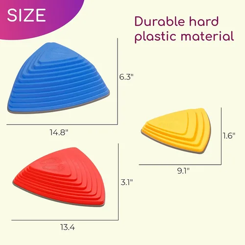 Vista 6 de 12 piezas de piedras antideslizantes para carreras de obstáculos para niños, para interiores y exteriores, patio de recreo sensorial
