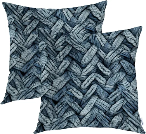 Vista 13 de Batmerry Fundas de almohada de bosque de arce otoñal, casas de sillas de madera, hojas amarillas, fundas de almohada decorativas, impresión digital