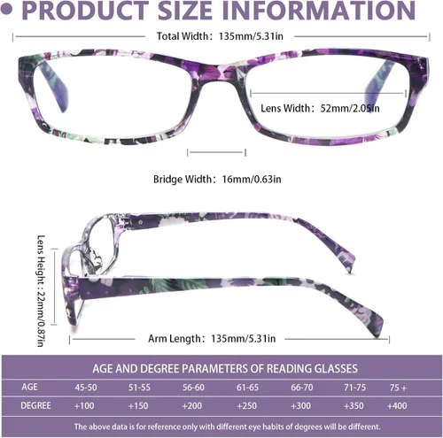 Vista 4 de Lentes de lectura para mujer, con bloqueo de luz azul, para lectura de computadora, patrón impreso, elegantes anteojos