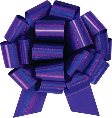 Vista 9 de Lazo de regalo grande azul de 12 pulgadas, lazo metálico con cuerda de tirar perfecto para envolver regalos, grandes presentes, autos, bicicletas