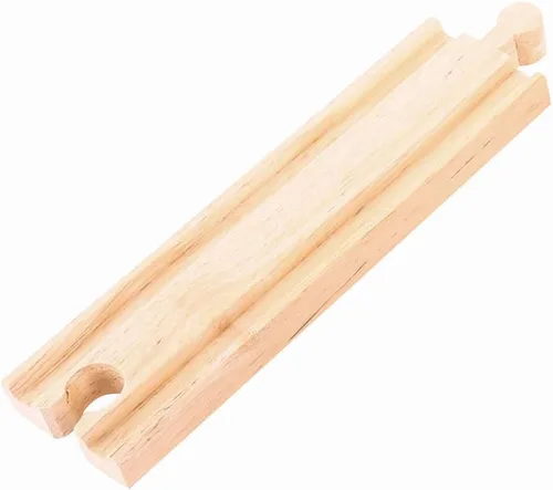 Vista 2 de Bigjigs Rail Rectas medianas (paquete de 4) – Otras marcas principales de rieles de madera son compatibles